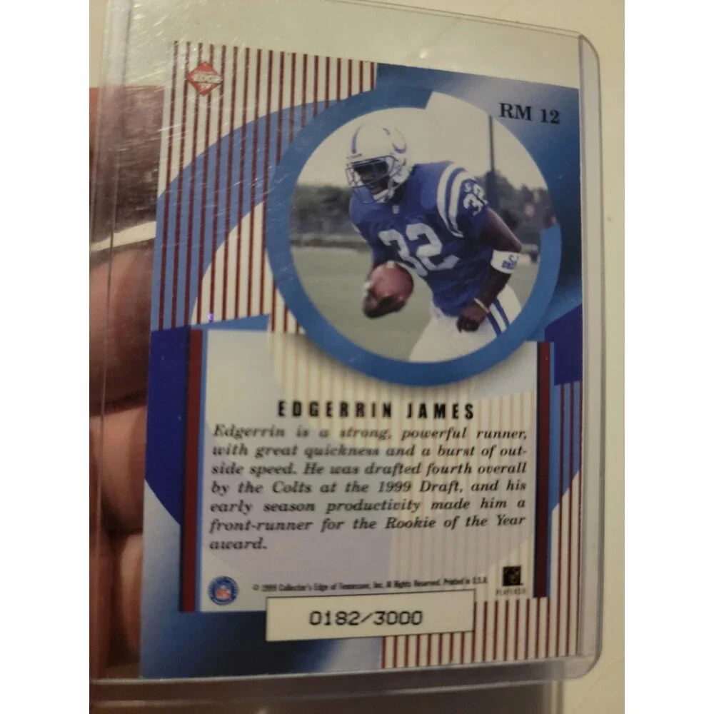 Edgerrin James 1999 Collector's Edge First Place Indianapolis Colts /3000